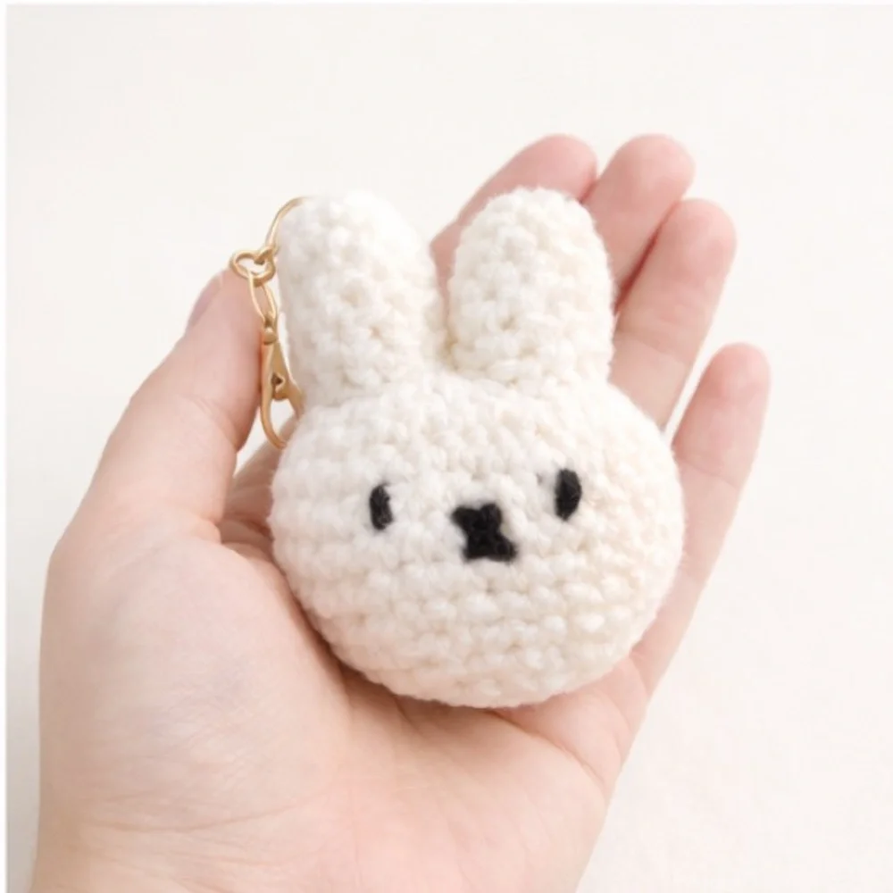 Handmade Crochet Bunny Keychain – Miffy Inspired Amigurumi Bag Charm - Picture 4 of 4